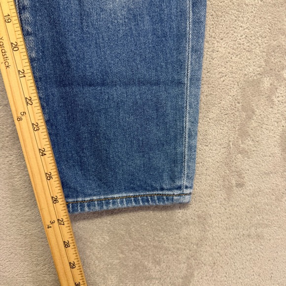 KanCan Jeans Women's 9/28 Milan High Rise Mom Distressed Faded Medium Blue Denim - Picture 10 of 13